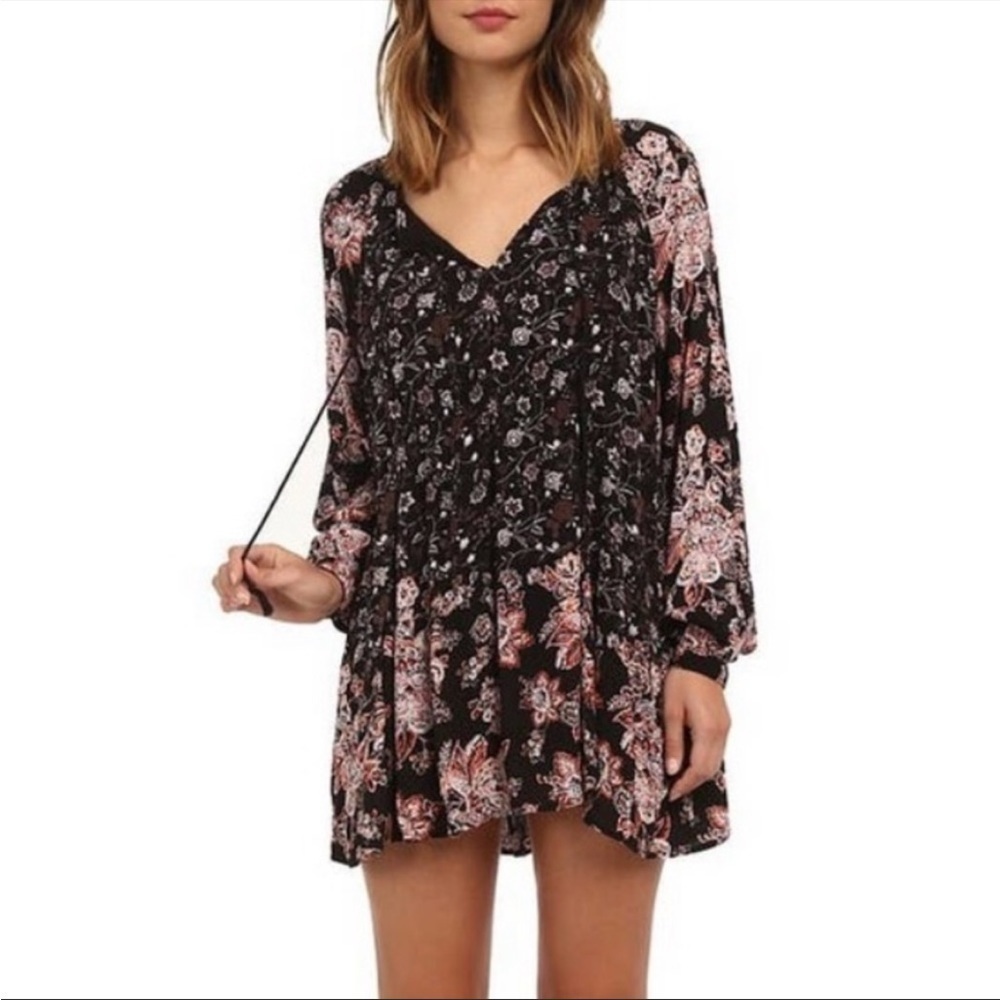 Free People Boho Lucky Loosie Swing Tunic Top Size Extra Small Mini Dress